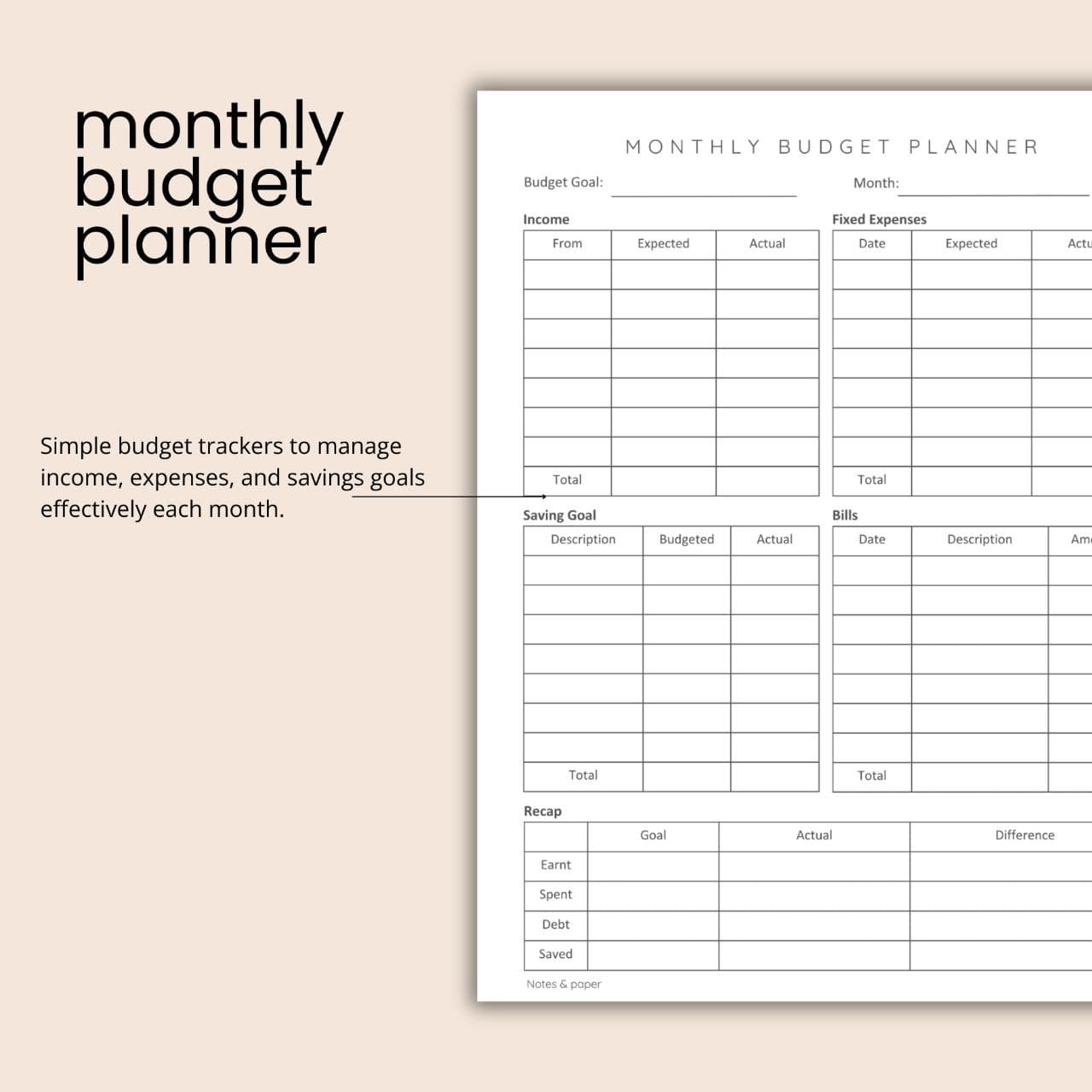 Monthly Budget Planner